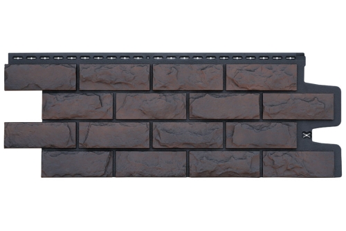 Фасадная панель Grand Line Колотый камень, Design Plus трюфель черный шов