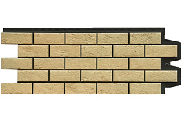 Фасадная панель Grand Line Состаренный кирпич, Design Plus ваниль черный шов