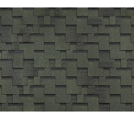 Однослойная черепица Технониколь SHINGLAS, коллекция Аккорд, Зеленый