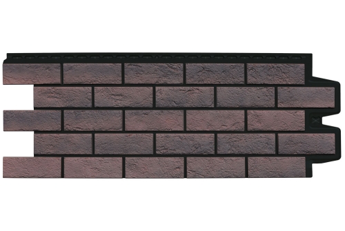 Фасадная панель Grand Line Состаренный кирпич, Design Plus кофе черный шов