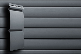 Виниловый сайдинг Grand Line Блок-хаус, Premium Acryl графит