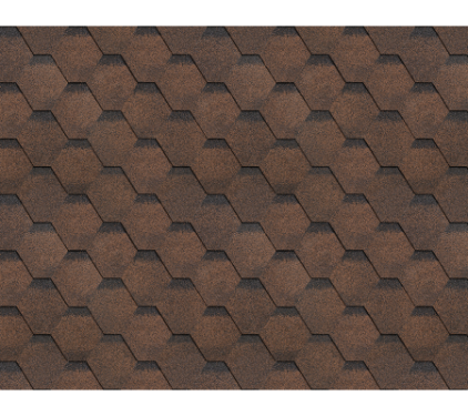 Однослойная черепица Технониколь SHINGLAS, коллекция Соната, Коричневый