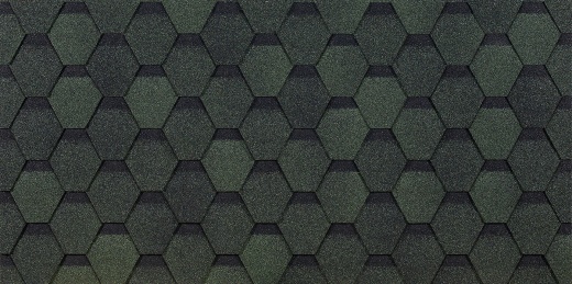 Гибкая черепица Döcke Eurasia Шестигранник, Зеленый