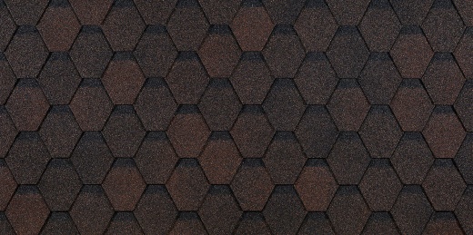 Гибкая черепица Döcke Eurasia Шестигранник, Коричневый