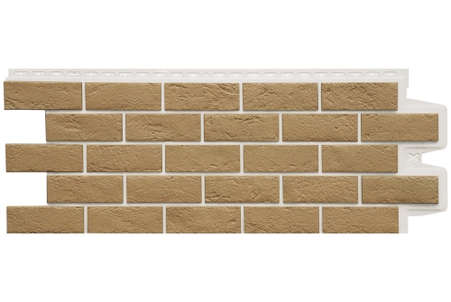 Фасадная панель Grand Line Состаренный кирпич, Design Plus солома белый шов