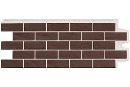 Фасадная панель Grand Line Состаренный кирпич, Design Plus каштан белый шов