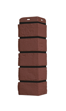 Угол для фасадных панелей Состаренный кирпич, Design Plus корица черный шов