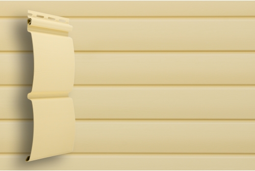 Виниловый сайдинг Grand Line Блок-хаус, Classic Standart ванильный