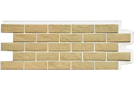 Фасадная панель Grand Line Состаренный кирпич, Design Plus ваниль белый шов