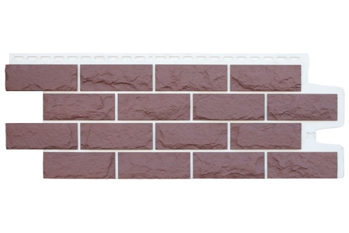 Фасадная панель Grand Line Колотый камень, Design Plus каштан белый шов
