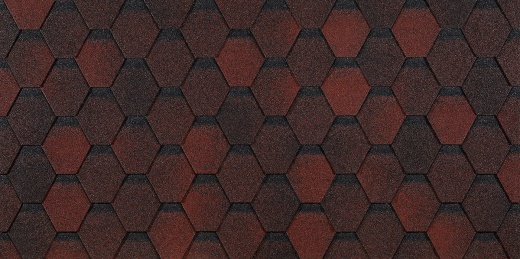 Гибкая черепица Döcke Eurasia Шестигранник, Красный