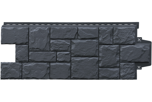 Фасадная панель Grand Line Крупный камень, Classic графит