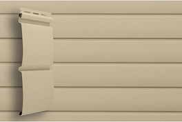 Виниловый сайдинг Grand Line Блок-хаус, Classic Standart бежевый