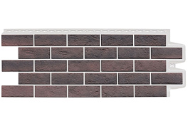 Фасадная панель Grand Line Состаренный кирпич, Design Plus кофе белый шов