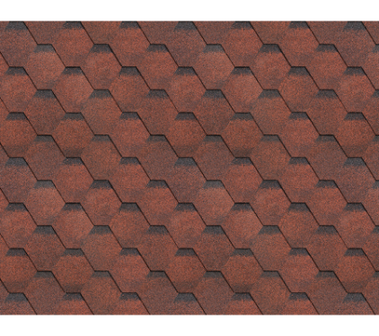 Однослойная черепица Технониколь SHINGLAS, коллекция Соната, Красный