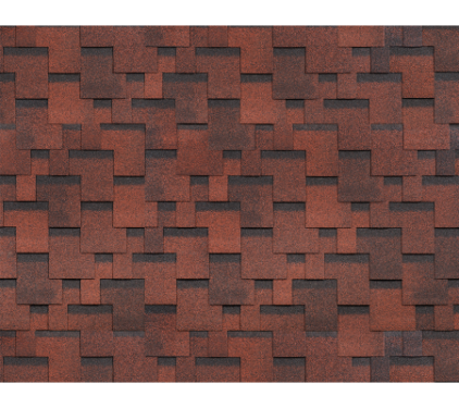 Однослойная черепица Технониколь SHINGLAS, коллекция Аккорд, Красный